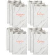 Paper Junkie 12 Pack Mini Spiral Top Bound Notebooks, Inspirational Marble Rose Gold Note Pads, 50 Sheets Each (4 x 6 In)