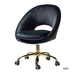 Karat Home Alessandro Velvet Task Chair-BLACK
