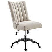 Modway Furniture Empower Channel Tufted Fabric Office Chair, Black Beige