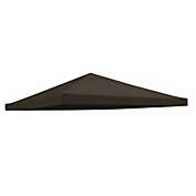 Stock Preferred 1-Tier 10&#39;x10&#39; Patio Gazebo Canopy Top Replacement Cover in Coffee Brown