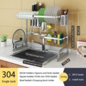 Stock Preferred Over the Sink Dish Drying Shelf Rack in 65cm Stainless Steel Silver