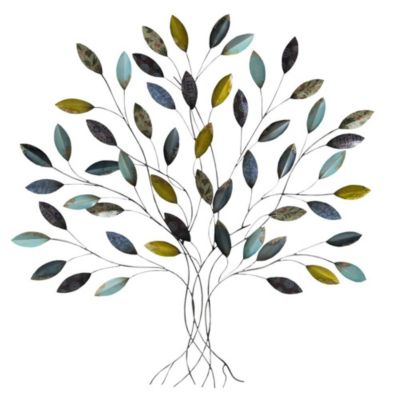 HomeRoots Home Decor Whimsical Metal Tree Wall Decor - 321358