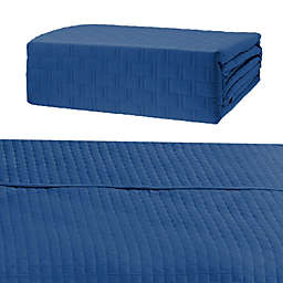 Bedvoyage Rayon Made From Bamboo Quilted Coverlet, Indigo - King