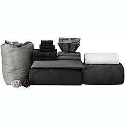 College Freshman Pack - Twin XL Dorm Bedding - Black Color Set
