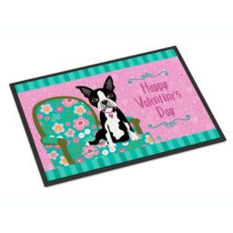 Caroline's Treasures Happy Valentine's Day Boston Terrier Indoor or Outdoor Mat 24x36 36 x 24