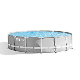 Intex 14ft x 42in Prism Frame Above Ground Swimming Pool with Pump