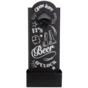 Koopman International 14.5" Black and White &#39;Beer O&#39;Clock&#39; Bottle Opener with Storage Bin