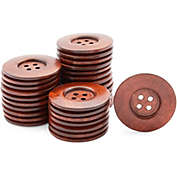 Bright Creations Wooden Buttons for Crafts, Knitting and Sewing (Brown, 2.3 Inches, 30 Pieces)