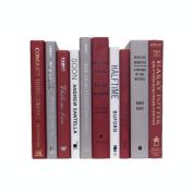 Booth & Williams Crimson, Grey, White Team Colors Decorative Books, One Foot Bundle of Real, Shelf-Ready Books