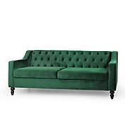 GDFStudio Jameer Modern Glam Tufted Velvet 3 Seater Sofa