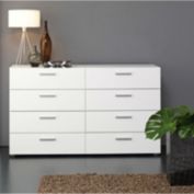 Slickblue White Modern Bedroom 8-Drawer Double Dresser