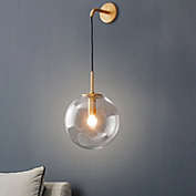 Stock Preferred Modern Wall Sconce Lamp Single Suspender Globe Glass 110v