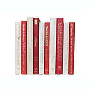 Booth & Williams Red and White with Gold Team Colors Decorative Books, One Foot Bundle of Real, Shelf-Ready Books