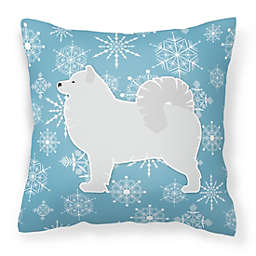 Caroline's Treasures Winter Snowflake Samoyed Fabric Decorative Pillow 18 x 18