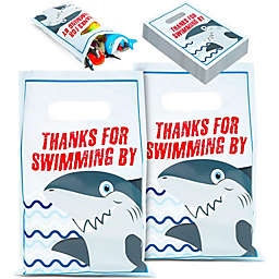Blue Panda Thank You, Shark Party Favor Goodie Bags (100 Pack)