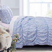 Greenland Home Fashion Helena Ruffle Quilt And Pillow Sham Set - 2 - Piece - Twin 68x88", Blue