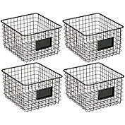 mDesign Metal Wire Food Organizer Storage Bin, 4 Pack