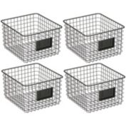 mDesign Metal Wire Food Organizer Storage Bin, 4 Pack