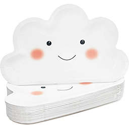 Sparkle and Bash Cloud Party Plates for Baby Shower or Birthday Party (6.4 x 10 In, White, 48 Pk)