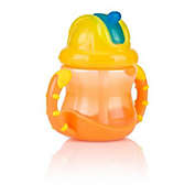 Nuby Two-Handle Flip N&#39; Sip Straw Cup, 8 Ounce, Orang Yellow