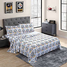 Sweet Home Collection   NFL Bed Sheets Officially Licensed Luxurious Soft Fitted, Flat and Pillowcase, Full, Pittsburgh Steelers
