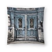 Vintage Door In Blue by Tanya Shumkina 20 x 20 Throw Pillow - Americanflat