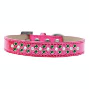 Mirage Pet Products Sprinkles Ice Cream Dog Collar Pearl and Emerald Green Crystals Size 14, Pink