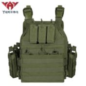 Yakeda Gear police police military outdoor hunting CS game equipment quick-release gun battle field black multi-camera tactical vest (Green)
