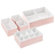 mDesign Fabric Dresser Drawer, Closet Storage Bins, Set of 5