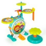 Slickblue 3 Pieces Electric Kids Drum Set with Microphone Stool Pedal