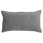 Saltoro Sherpi Lipa 20 x 36 Handmade Lumbar King Pillow Sham, Rayon Velvet, Cotton, Gray-