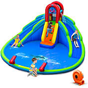 Gymax Inflatable Waterslide Wet & Dry Bounce House w/Upgraded Handrail & 780W Blower
