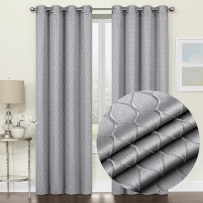 Kate Aurora 2 Pack Embroidered Lattice Grommet Top Curtains Assorted Colors 