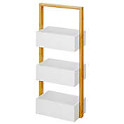 mDesign Free-Stand Wood Bamboo Tiered Storage Rack Shelf for Bathroom