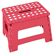 Lexi Home Foldable Space Saving Step Stool 9" inch - Red