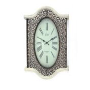 HomeRoots Home Decor White Wash Vintage Look Wall Clock - 274497