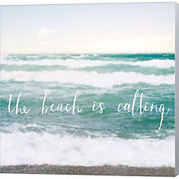 Metaverse Art The Beach is Calling by Laura Marshall 24-Inch x 24-Inch Canvas Wall Art