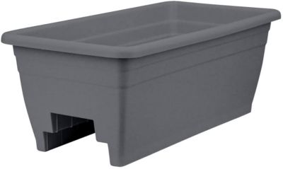 The HC Companies 24" Deck Rail Box Planter, Warm Gray
