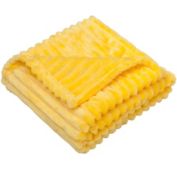 NTBAY Flannel Fuzzy Toddler Blanket, Fluffy Warm and Lightweight Reversible Stripes Design Baby Plush Blanket, 30&quot; x 40&quot;, Yellow