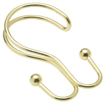 Carnation Home Fashions Double Shower Curtain Hook - Brass 2.5" x 4"