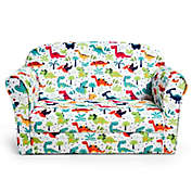 Gymax Double Kids Dinosaur Sofa Children Armrest Couch Upholstered Chair Furniture