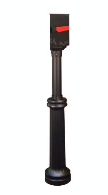 Special Lite Products Hummingbird Curbside Mailbox with Bradford Surface Mount Mailbox Post - Black