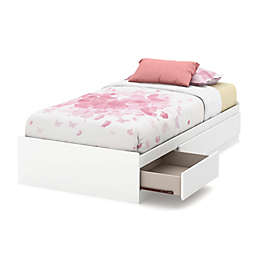 South Shore South Shore Callesto Twin Mates Bed (39'') With 3 Drawers - Pure White