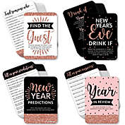 Big Dot of Happiness Rose Gold Happy New Year - 4 New Years Eve Party Games - 10 Cards Each - Gamerific Bundle
