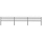 Home Life Boutique Garden Fence with Spear Top Steel 200.8"x23.6" Black