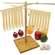 KOVOT Natural Bamboo Pasta Drying Rack - Noodle Spaghetti Dryer Stand - Fresh Pasta hanger - Pasta drying Tree- 17" Tall, 18" Wide