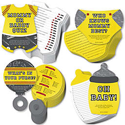 Big Dot of Happiness Grand Slam - Fastpitch Softball - 4 Baby Shower Games - 10 Cards Each - Gamerific Bundle