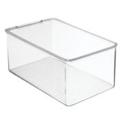 mDesign Plastic Stackable Closet Storage Bin Box with Lid - Clear