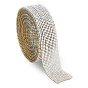 Bright Creations 4 Yards Iridescent Rhinestone Ribbon Roll for Crafts, 1 in Bling Wrap DIY Decorations Wedding & Event
