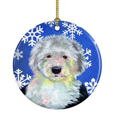 Caroline's Treasures Portuguese Sheepdog Dog Merry Christmas Tree Ceramic Ornament 
